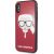 Karl Lagerfeld KLHCPXDLHRE Iconic Glitter Karl`s Head Aizsargapvalks priekš iPhone X/Xs / sarkans Neoriģinālie Maciņi