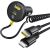 Baseus Circular 60W Auto lādētājs USB-A + USB-C ar iebūvētu Lightning + USB-C kabeli 1,4 m / melna Telefonu lādētāji 12v Automašīnām