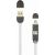 Sbox 2IN1W USB->Micro USB+IPH.5 M/M 1M white Data USB kabeļi