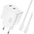 Charger Dudao A28PC GaN 45W 2xUSB-C + USB-C to USB-C cable 1.0m white Telefonu lādētāji 220v
