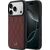 Mercedes Leather Crossed Lines MagSafe Aizsargapvalks priekš iPhone 18 Pro Max / 17 Pro Max / bordo Neoriģinālie Maciņi