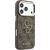 Guess PU 4G Resin Metal Logo Case Aizsargapvalks priekš iPhone 18 Pro Max / brūns Neoriģinālie Maciņi