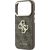 Guess PU 4G Strass Metal Logo Case Aizsargapvalks priekš iPhone 18 Pro Max / brūns Neoriģinālie Maciņi