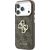 Guess PU 4G Strass Metal Logo Case Aizsargapvalks priekš iPhone 18 Pro / brūns Neoriģinālie Maciņi