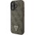 Guess Leather 4G Triangle Strass Aizsargapvalks Priekš Apple iPhone 16 Neoriģinālie Maciņi