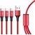 Unitek Cable 3-in-1, USB-Type-C/MicroUSB/Lightning, 1.2m, red, C4049RD
