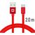 Swissten Textile Quick Charge Universāls Micro USB Datu un Uzlādes Kabelis 2.0m Sarkans