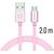 Swissten Textile Quick Charge Универсальный Micro USB Кабель данных 2.0m Розовый