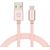 Swissten Textile Universāls Quick Charge 3.1 USB-C Datu un Uzlādes Kabelis 1.2m Rozā