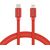 Swissten Textile USB-C To Lightning (MD818ZM/A) Кабель Для Зарядки и Переноса Данных Fast Charge / 3A / 1.2m Красный
