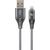 Gembird USB Male - Lightning Male Premium cotton braided 1m Space Grey/White