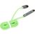 Platinet cable USB - microUSB/Lightning 1m, green (42872)