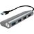 LOGILINK - USB 3.0 hub, 4 port with card reader, aluminum casing, silver