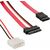 4World 5x HDD Cable | SATA 3 | 13pin Slimline SATA (F)-7pin SATA (F)& LP4 | 30cm