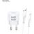 Usams US-T20 Set 2in1 Круглой формы Компактная Быстрая 2.1A Сетевая зарядка + USB на Micro 1м Кабель Белый