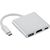 Fusion (3 in 1) USB-C Multiport Adapteris / USB 3.0 / HDMI / USB-C / Sudraba