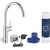 virtuves izlietnes maisītājs BauEdge ar filtru Grohe Blue, hroms Для кухни