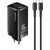 USAMS MTXLOGTC01 сетевое зарядное устройство USB / 2 x USB-C / 65W / 5A / Quick Charge 3.0 черное