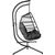 Подвесное кресло YOYO 2-местный c подушками, 152x107xH198см, ножка: чёрная стальная труба, сиденье: плетение из пластика