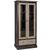 Шкаф-витрина WATSON 90x45xH180см, с 2-ящиками и 2 дверьми, материал: шпон дуба / дуб, берёза, цвет: дуб / антично-чёрный