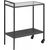 Servējamais galds SEAFORD 60x30xH75cm, plaukts: caurspīdīgs / matēts melns 5mm stikls, krāsa: ozols, rāmis: melns metāls