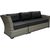 Модульный диван GENEVA с подушками, угол, 81x81xH78см, рама: алюминий с плетением из пластика, цвет: тёмно-серый
