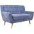 Sofa RIHANNA 2-seater 140x84xH87cm, blue fabric cover