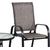 Dārza mēbeļu komplekts DAKOTA galds, 2 krēsli ar regulējamu atzveltni un 2 kāju tumbām, sēdvieta: pelēks tekstils, melns