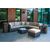 Dārza mēbeļu komplekts DAWSON ar spilveniem, galds, stūra dīvāns un pufs, krāsa: brūns
