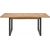 Обеденный стол INDUS 190 / 240x100xH76,5см, столешница из дубового шпона, мозаика, металлические ножки серого цвета