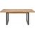 Pusdienu galds INDUS 190 / 240x100xH76,5cm, mozaīkas ozola finiera galda virsma, pelēkas metāla kājas Ēdamistabas galdi