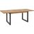 Pusdienu galds INDUS 190 / 240x100xH76,5cm, mozaīkas ozola finiera galda virsma, pelēkas metāla kājas