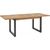 Pusdienu galds INDUS 190 / 240x100xH76,5cm, mozaīkas ozola finiera galda virsma, pelēkas metāla kājas Ēdamistabas galdi