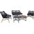 Комплект садовой мебели HELSINKI, диван, 2 стула и 2 стола, алюминиевая рама с плетеной черной веревкой