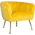 Кресло TUCKER 78x71xH69см, материал покрытия: бархат, цвет: жёлтый, ножки: нержавеющая сталь золотого цвета