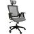 Рабочий стул MERANO с подголовником, 64,5x49xH96-103см, сиденье и спинка: сетка из ткани, цвет: серый