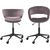 Рабочий стул GRACE 65x64xH87см, сиденье и спинка: бархат, цвет: пыльно-розовый, ножка: черная, колесики: мягкие