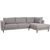 Угловой диван LISBON, правый угол, 289x92 / 175xH89см, серый
