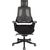 Рабочий стул WAU с подголовником 65x49xH112-129см, сиденье: ткань, цвет: чёрный, спинка: серая сетка из полиэстера