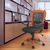 Рабочий стул LENO 60x57xH91-98,5cм, сиденье: ткань, цвет: серый, спинка: сетка: цвет: серый, оранжевые края из кожзамени