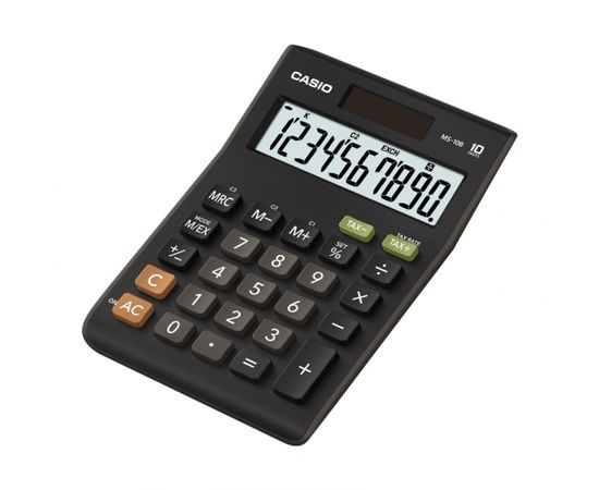 Galda kalkulators CASIO MS-10, 103 x 147 x 29 mm, melns