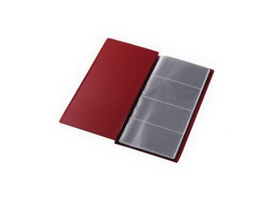 Panta Plast Vizītkaršu bloknots Pantaplast, 96 vizītkartēm, tumši sarkanā krāsā 24.5 cm x 12 cm