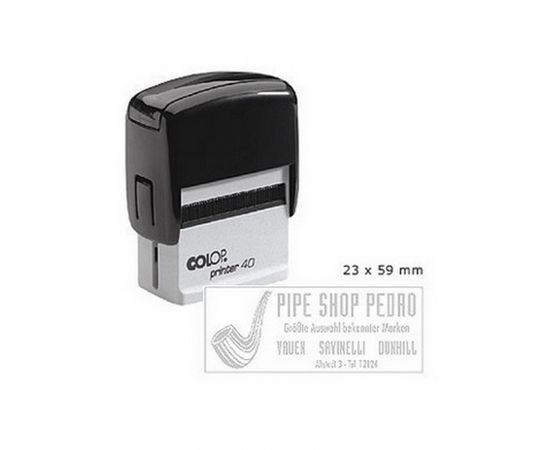 Zīmogs COLOP Printer C40, melns korpuss, bez krāsas spilventiņš
