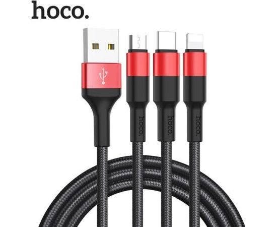 Hoco X26 USB 3IN1 USB TYPE-C/8-PIN APPLE LIGHTNING/USB MICRO 1M