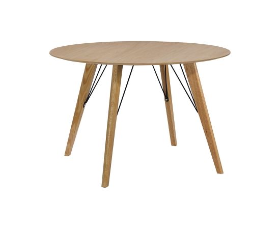 Ēdamistabas galds HELENA D100xH75cm, galda virsma: MDF ozolkoka finierējums, apstrāde: lakots, kājas: masīvkoka ozols