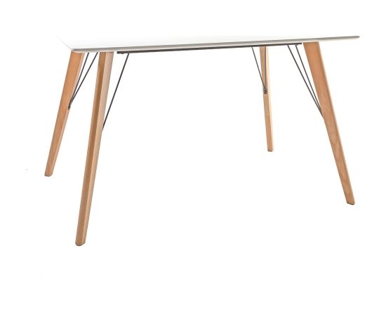 Ēdamistabas galds HELENA WHITE 120x80xH75cm, virsma: 18mm MDF, krāsa: balts, ozolkoka kājas