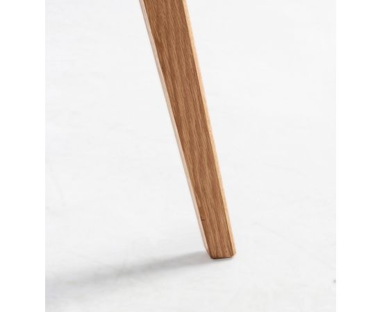 Ēdamistabas galds HELENA WHITE D100x75cm, virsma: 18mm MDF, krāsa: balts, ozolkoka kājas