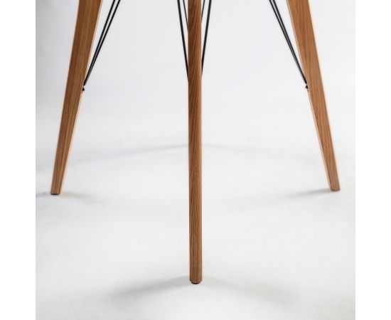 Ēdamistabas galds HELENA WHITE D100x75cm, virsma: 18mm MDF, krāsa: balts, ozolkoka kājas Ēdamistabas galdi