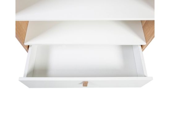 Полка HELENA WHITE с ящиком 80x40xH140см, материал: МДФ, цвет: натуральный / белый