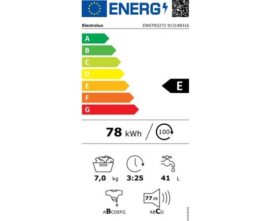 Electrolux EW6TN3272 Veļas mašīna 7kg 1200apgr.